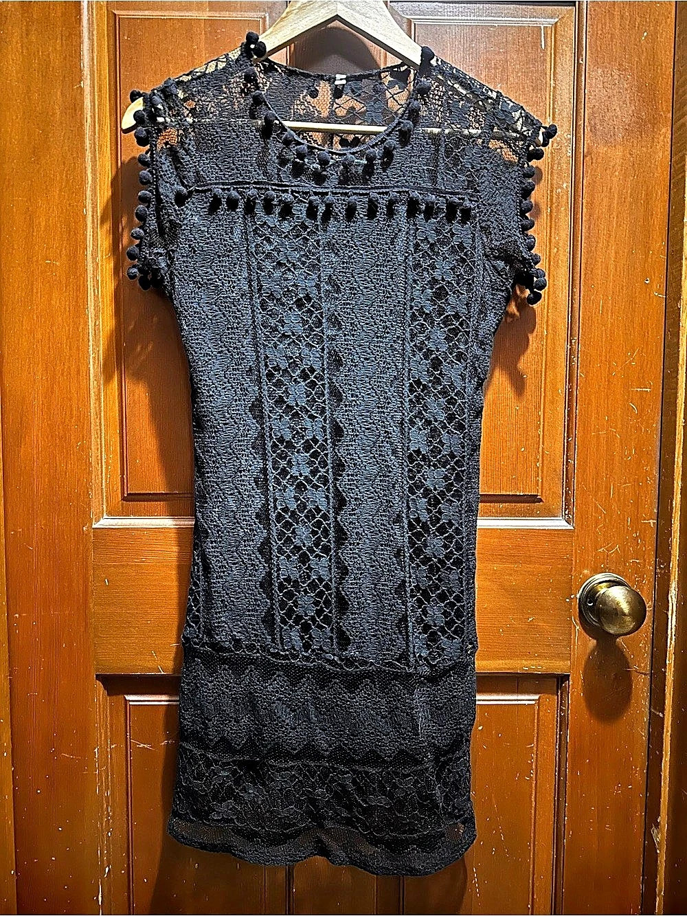Black Lace Mini Dress -Size Medium -Like New